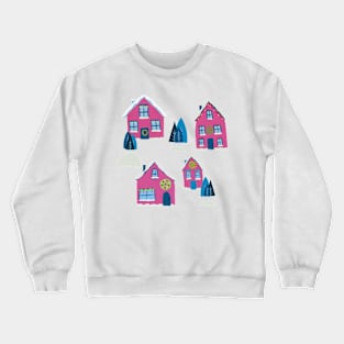 Pink House in the Winter Crewneck Sweatshirt